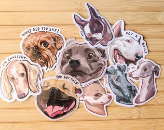Dog fanatic set - Includes all 9 dog vinyl stickers | Laptop Decals