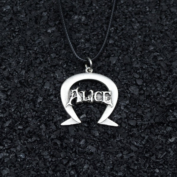 Alice Madness Returns Horseshoe Men Women Silver Necklace Personalizable Different Chain Types Unisex Wonderland Pendant Mothers Day Gift