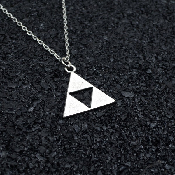 Triforce Symbol The Legend Of Zelda Men Women Silver Necklace Personalizable Different Chain Types Unisex Pendant Happy Mothers Day Gift Box