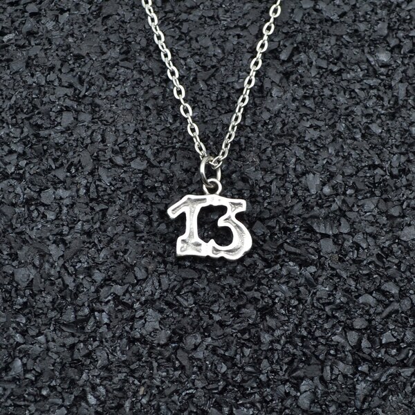 Number 13 Men Women Silver Necklace Personalizable Different Chain Types Unisex Thirteen Pendant Happy Mothers Day Gift Box Handmade