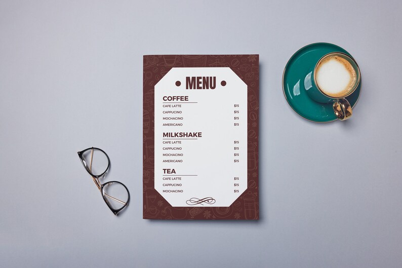 Coffee Shop Printable Template Menu Editable in CANVA , DIY Coffee Shop ...
