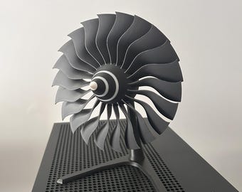 Modelo de álabes de turbina de motor a reacción / Decoración de escritorio de aviación / Impresión 3D