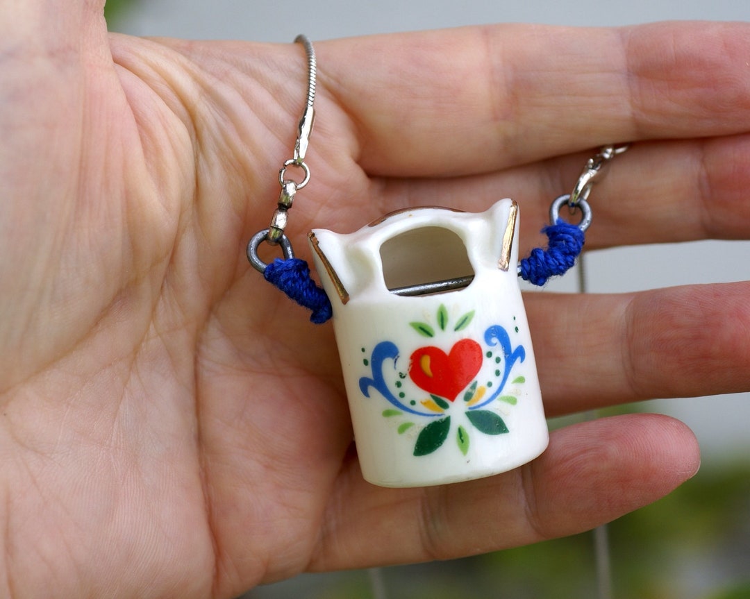 Vintage Ceramic Jug Necklace: Handmade Miniature Mug Charm - Etsy