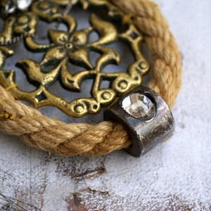 Antique Brass Buckle Choker, Assemblage Necklace, Leather, OOAK Wearable Art bild 11