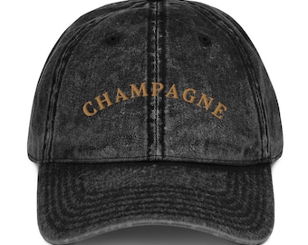 Champagner Vintage Hut, Champagner Geschenke, Hochzeitshut Braut, Frankreich Hut, Sekt Bestickte Vintage Kappe, Hen Party Cap, französischer Wein