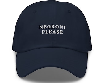 Negroni Please Hat, Negroni Embroidered Cap, Negroni Lover Gifts,  Italian Cocktail Cap, Italian Trip Gifts, Cocktail Cap, Gin Vermouth