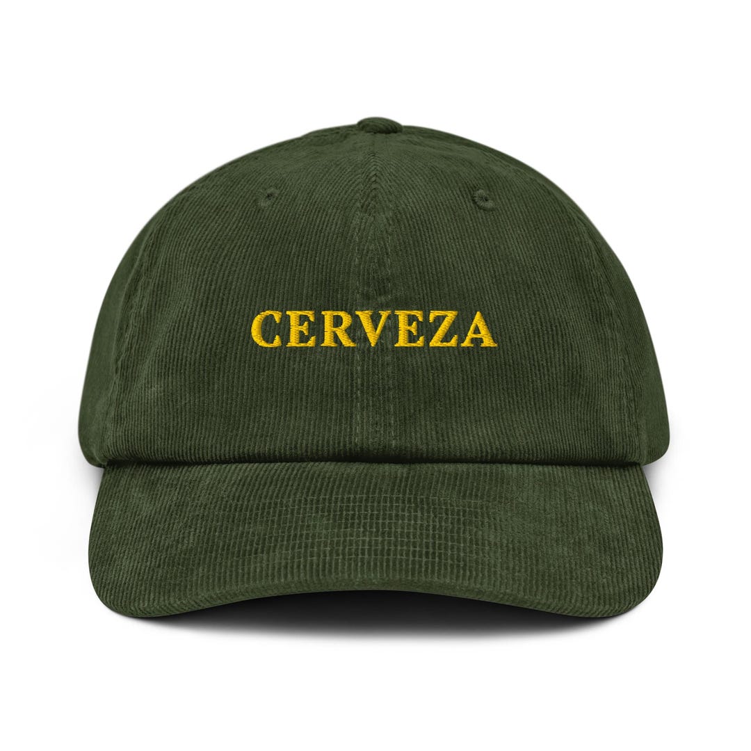 Cerveza Embroidered Hat Beer Lover Cap Trendy Corduroy Hat for Mexican ...