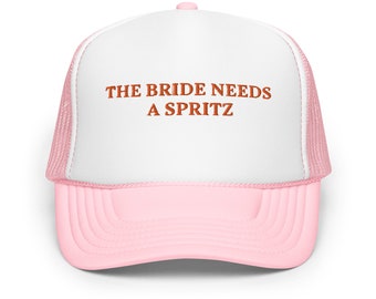 La sposa ha bisogno di un cappello da camionista Spritz Foam, regali Spritz per addio al nubilato, Spritz Bar per matrimoni, insegna Spritz Bar, Baclorette Spritz, Cappelli da sposa