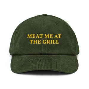 Gorra Meat Me at the Grill Gorra divertida para parrilla Gorra para amantes de las barbacoas Regalo bordado para entusiastas de las parrillas Perfecto para fiestas de barbacoa y parrillas
