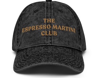 Espresso Martini-clubhoed - vintage katoenen koffiecocktailpet