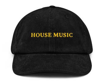 House Music Corduroy Hat – Embroidered Cap for DJs and Ravers