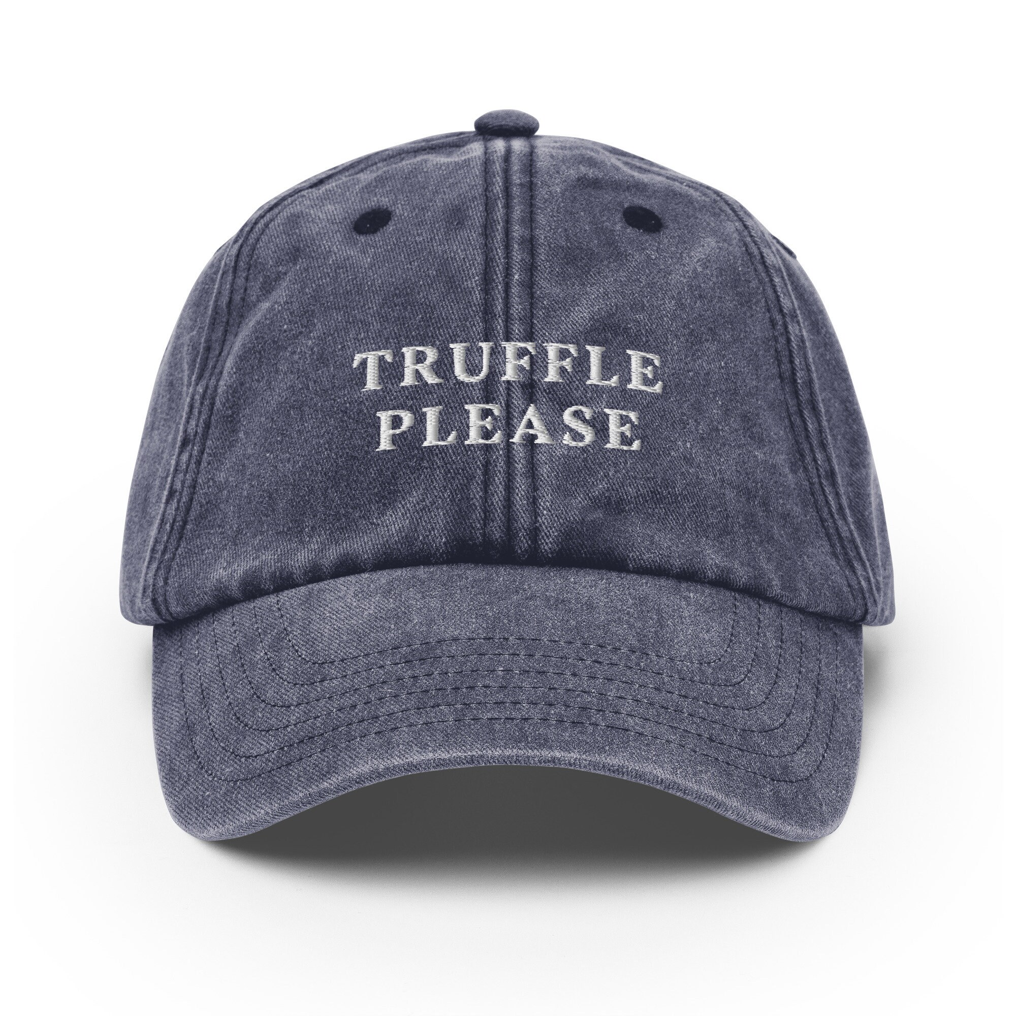 Truffle Please Vintage Cap: Embroidered Cotton Twill Hat - Etsy display picture 2