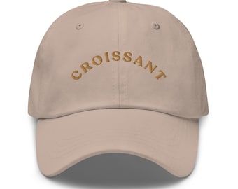 Gorra de béisbol de panadería francesa con bordado de croissant