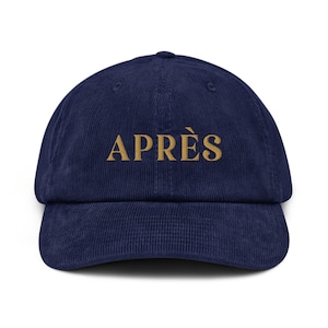 Après Hat – Embroidered Corduroy Ski Cap for Winter Adventures, Après Ski Gift, Snowy Getaway Accessory, Mountain Style Skiwear Hat