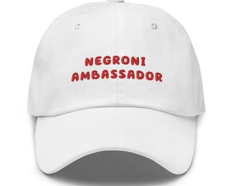Negroni Ambassador Dad Hat, Embroidered Cotton Twill Cocktail Cap