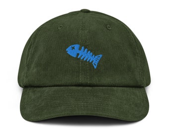 Cappello da pesce, Cappello di velluto a coste, Lische di pesce, Regali di pesca, Pesca a mosca, Cappello da escursionismo, Trota, Cappello da pesca alla trota, Cappello per la festa del papà, Regalo per gli amanti del pesce