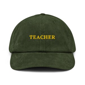 Teacher Hat - Embroidered Corduroy Cap for Educators, Back to School Gift, Teacher Appreciation Hat, Classroom Style, Teacher Gift