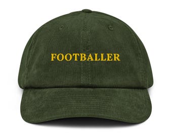 Gorra de pana bordada de futbolista - Regalo para fanáticos del fútbol
