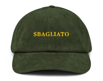 Spagliato Negroni Embroidered Corduroy Hat, Cocktail Lover Gift