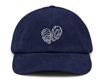 Oyster Corduroy Hat Oyster Shell Cap Oyster Gifts Seaside Hats East Coast Accessories Beach Lover Gift Mother Shucker Ocean Inspired Hat