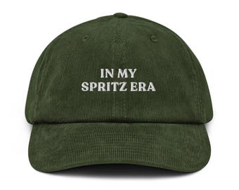 In My Spritz Era Hat - Embroidered Corduroy Cap, Italian Summer Style