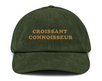 Gorro de pana bordado estilo croissant para chica francesa