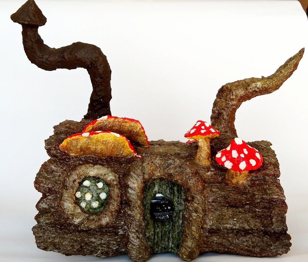 Paper Mache Fairy Hose, Dollhouse, Clay Fairy House, Garden Decoration
