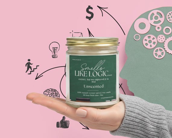 Smells Like Logic Unscented Candle, Coconut Apricot Wax (9oz)