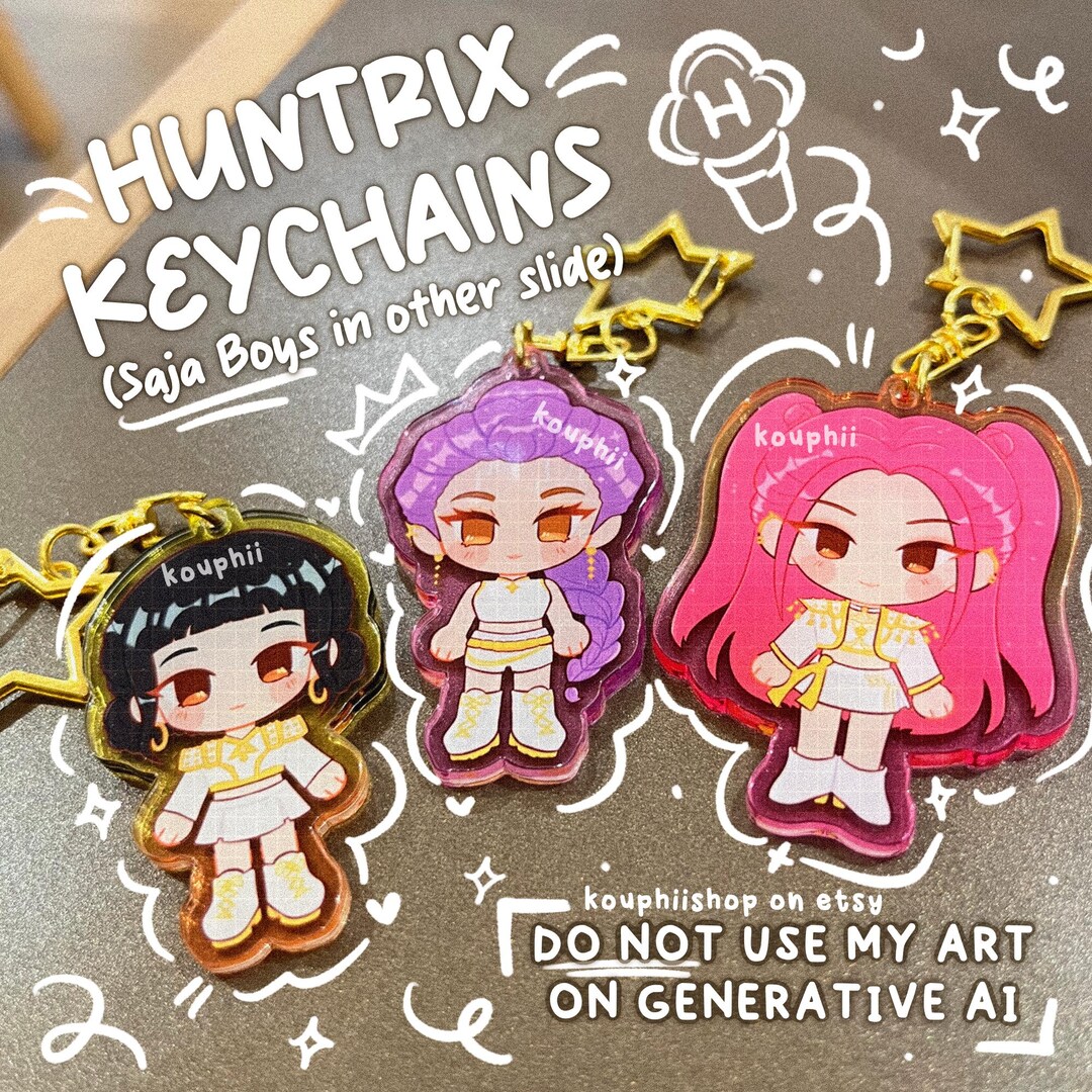 Saja Boys & Huntrix KPOP Demon Hunters Keychains - Etsy