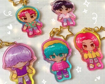 Saja Boys Acryl Schlüsselanhänger KPOP Dämonenjäger (Jinu, Baby, Mystery, Abby, Romance)