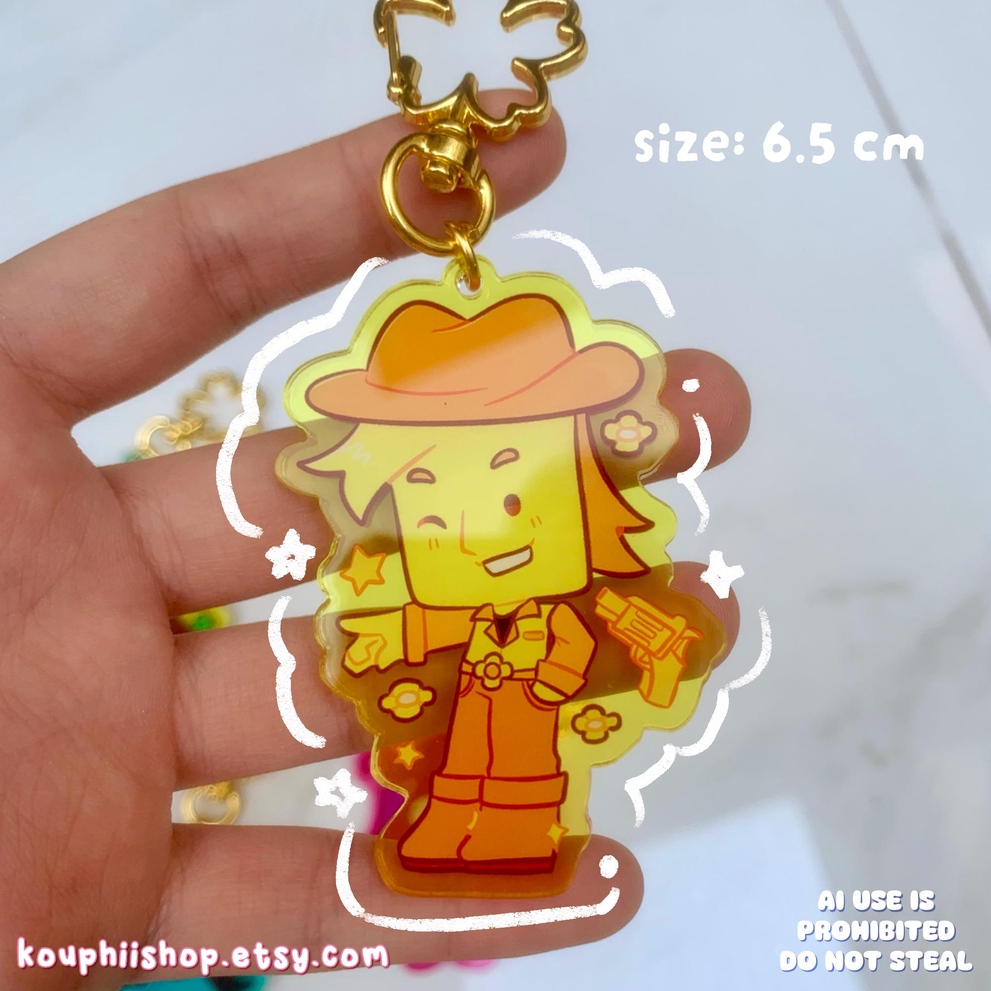 Deltarune Flowers Acrylic Keychain (flowery, Yellow, Blue, Seth