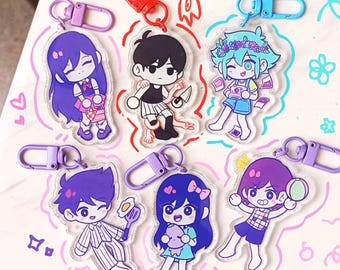 Omori Headspace Acryl Schlüsselanhänger: Glitzer U-Spangen Charm