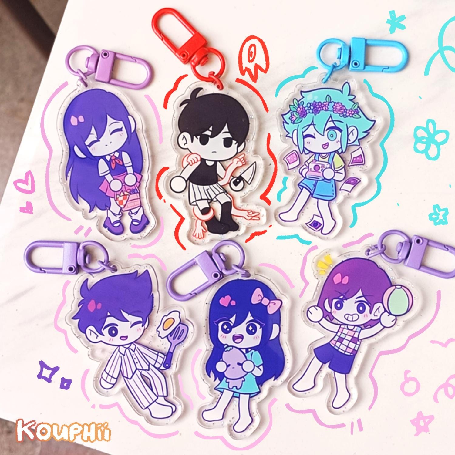OMORI　アクリルキーホルダー3個 Amazon.co.jp: OMORI アクリルキーホルダー セット オーブリー