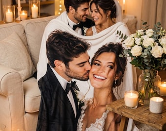Coperta in pile personalizzata con foto / Coperta con immagine personalizzata / Coperta regalo di nozze / Regalo di anniversario per la coppia / Coperta con foto commemorativa