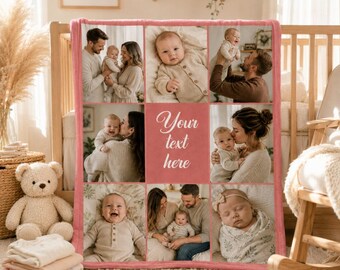 Coperta personalizzata con foto del neonato, coperta in pile personalizzata, regalo per la mamma in occasione del baby shower, coperta con foto personalizzata, ricordo del neonato, regalo per la nonna
