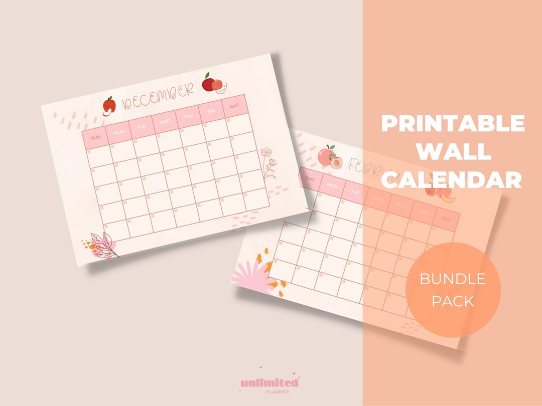 Printable Yearly Calendar A3 Printable Calendar Monthly Blank Calendar ...