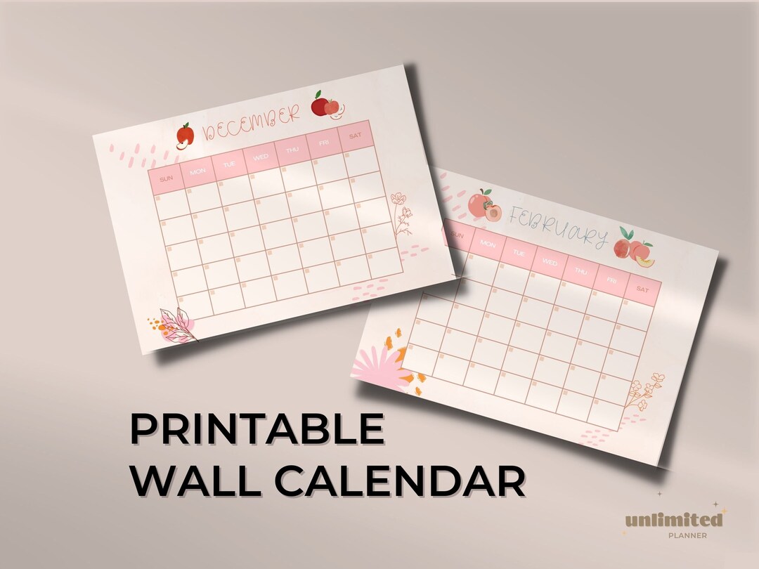 Calendar Printable A3 Printable Calendar Monthly Blank - Etsy