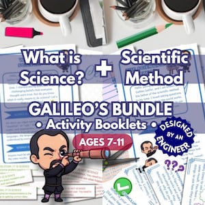 Scientific Method Bundle for Kids, STEM Activity Booklet & Scientific Method Worksheet, Homeschool Science Printables, Galileo’s Adventure