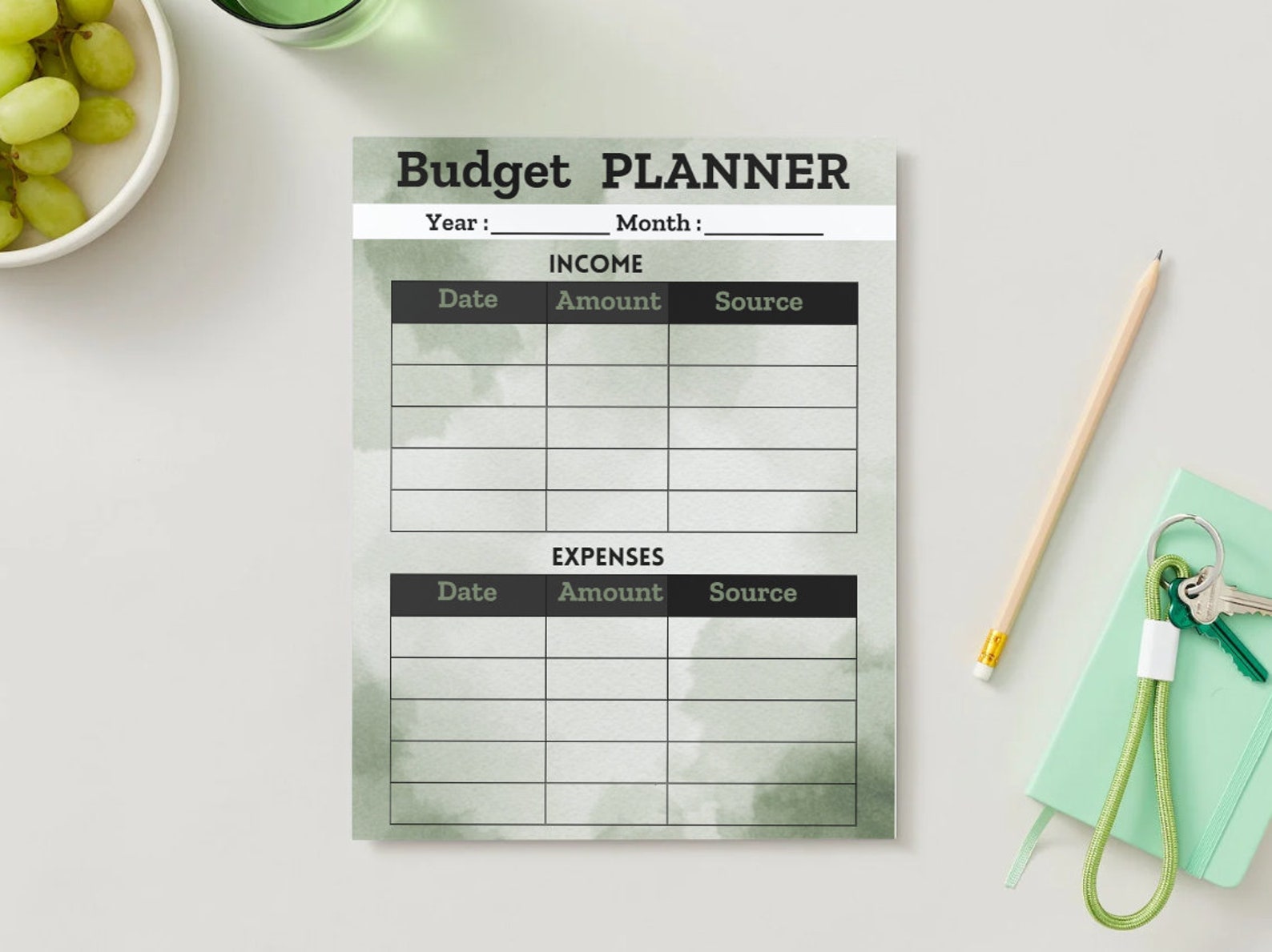 Printable Budget Planner, Finance Tracker, Money Management Template