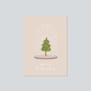 Weihnachtskarte HÄUSER A6 Postkarte Weihnachten beige Karte skandinavisch Skandi schlicht Weihnachtsgeschenk Merry Christmas Bild 4