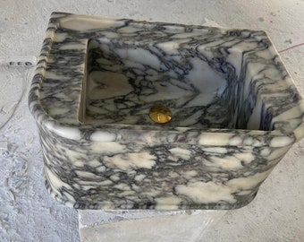 Calacatta Violet Marmor Waschbecken Wand Montiert Marmor Waschbecken Badezimmer Waschbecken Küche Werkzeug Pulver Raum Marmor Eitelkeit