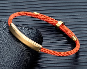 Edelstahl-Seilarmband mit Gravur - Personalisierter Schmuck für Männer und Frauen, zeitloses minimales Design