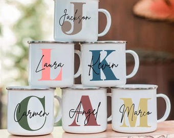 Personalisierte Tasse mit Initiale und Name, individuelle Kaffeetasse, Brautjungfer Geschenk, Trauzeuge Tasse, Geburtstag Hochzeitsgeschenke für Männer Frauen