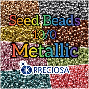 Perline di semi Preciosa 10/0. Metalliche. Perline di semi di vetro ceco.