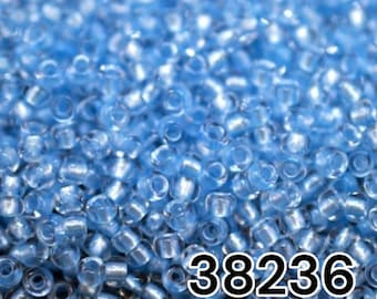 10/0 38236 Preciosa Seed Beads rocailles. Cristal azul claro - Terra Pearl Lined. Seed Beads de vidrio checo.