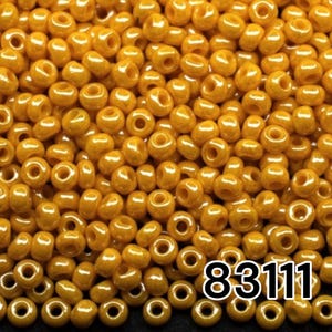 10/0 83111 Preciosa Seed Beads rocailles. Yellow opaque - Color Lustered. Czech glass seed beads.
