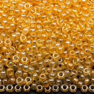 10/0 48013 Preciosa Seed Beads rocailles. Yellow Crystal lustered. Czech glass seed beads.