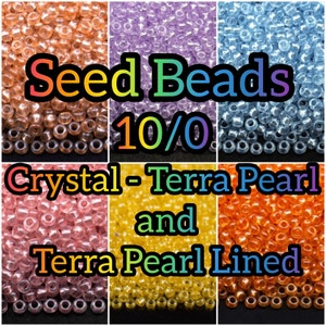 10/0 PRECIOSA Czech glass Seed beads. Crystal - Terra Pearl and Terra Pearl Lined.