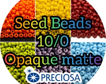 10/0 Preciosa Rocailles - Mate opaco. Cuentas de semillas de vidrio checo.