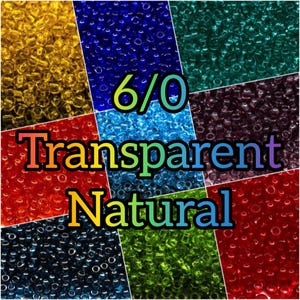 6/0 Preciosa Seed Beads Rocailles Transparent Natural. Czech Glass Seed Beads Size 4.1 mm.